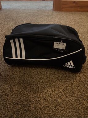 adidas Black Toiletry / Shoe Pouch with White Stripes